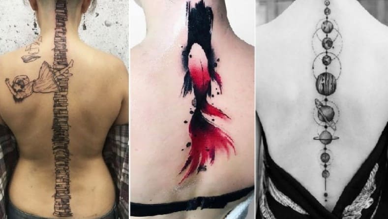 tatuaje columna vertebral para mujer